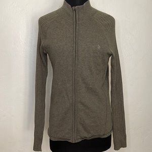 The North Face Wool Blend Full Zip Brown/Gray Knit Sweater Size Large